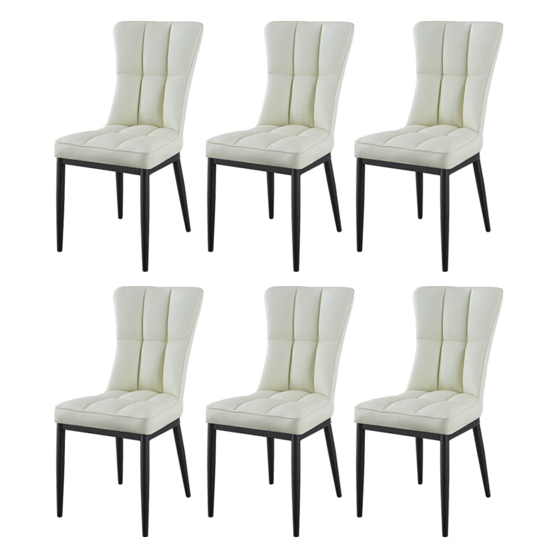 Glam Style Wingback Side Chair Upholstered Armless Dining Chairs for Home