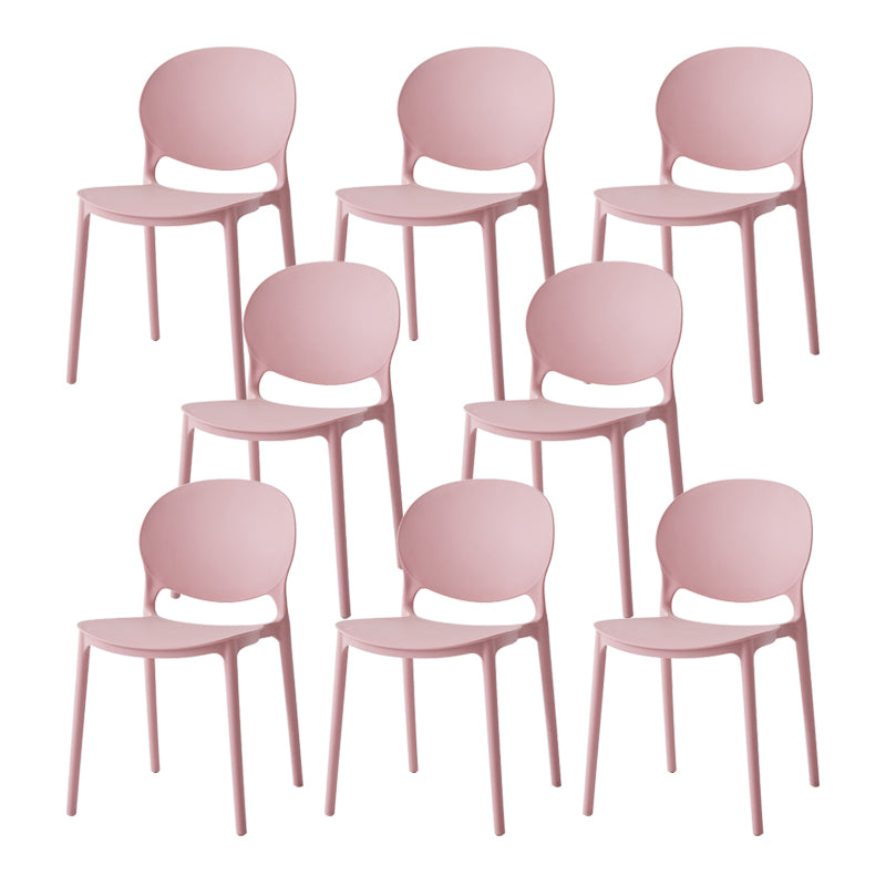Chaise latérale de salle à manger à dossier ouvert en plastique nordique, chaise de salle à manger de 32 pouces avec 4 pieds pour Restaurant
