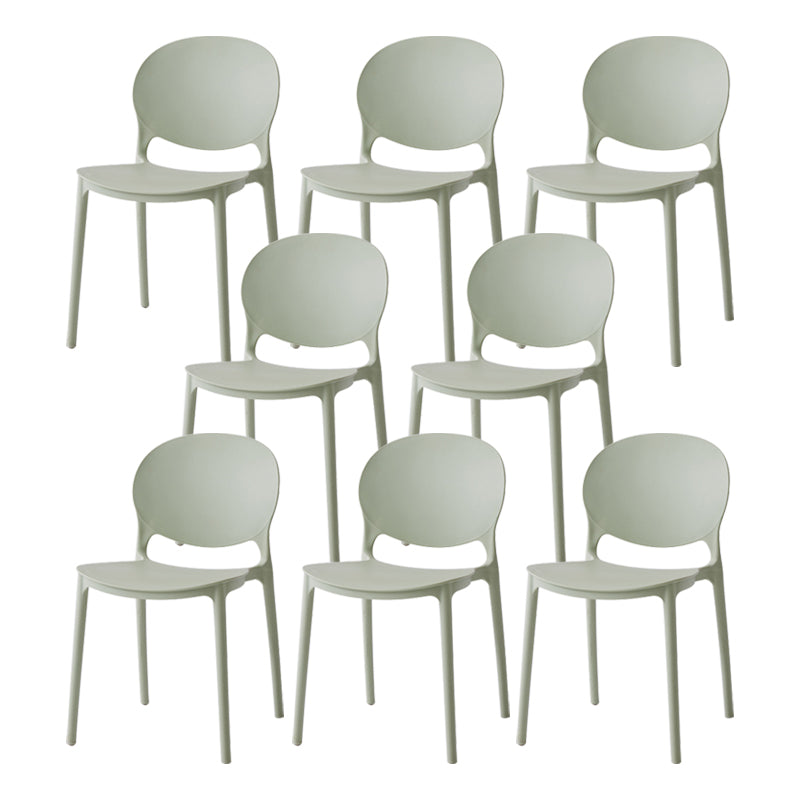Chaise latérale de salle à manger à dossier ouvert en plastique nordique, chaise de salle à manger de 32 pouces avec 4 pieds pour Restaurant