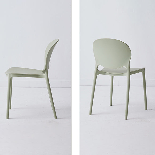 Chaise latérale de salle à manger à dossier ouvert en plastique nordique, chaise de salle à manger de 32 pouces avec 4 pieds pour Restaurant