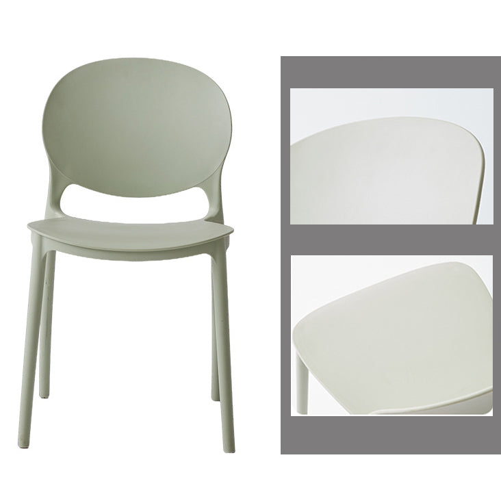 Chaise latérale de salle à manger à dossier ouvert en plastique nordique, chaise de salle à manger de 32 pouces avec 4 pieds pour Restaurant