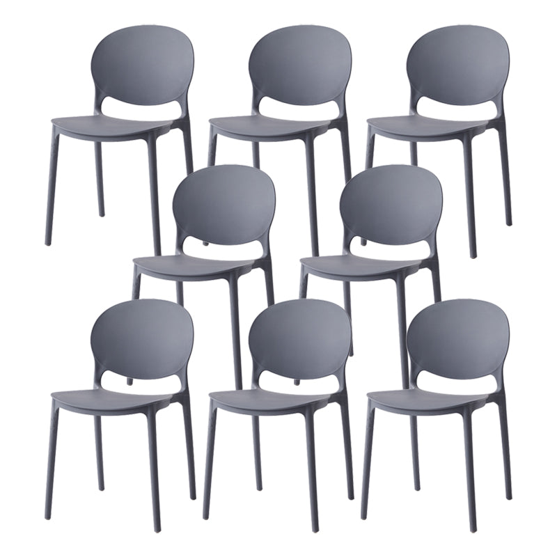 Chaise latérale de salle à manger à dossier ouvert en plastique nordique, chaise de salle à manger de 32 pouces avec 4 pieds pour Restaurant