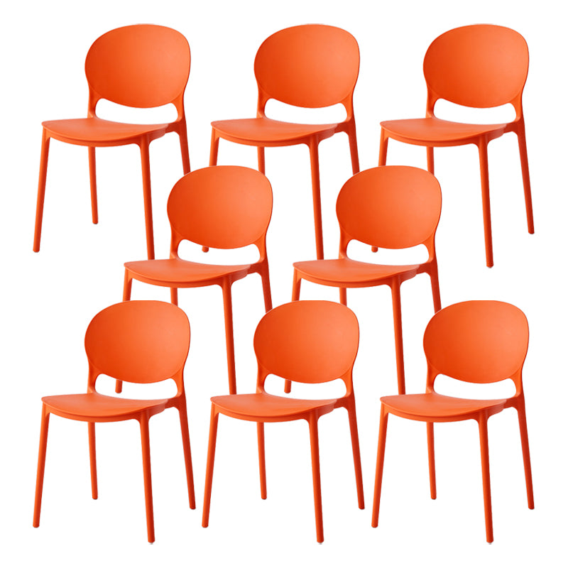 Chaise latérale de salle à manger à dossier ouvert en plastique nordique, chaise de salle à manger de 32 pouces avec 4 pieds pour Restaurant
