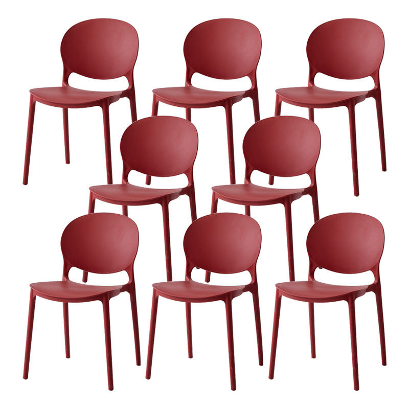 Chaise latérale de salle à manger à dossier ouvert en plastique nordique, chaise de salle à manger de 32 pouces avec 4 pieds pour Restaurant