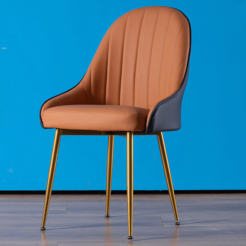 Glam – chaise de salle à manger à dossier solide, avec 4 pieds en métal, pour usage domestique