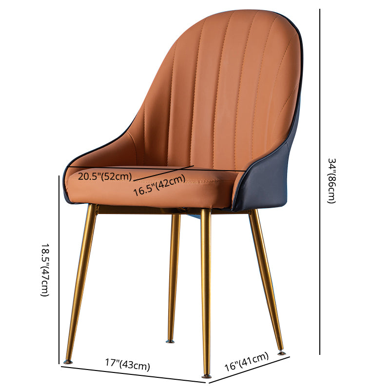 Glam – chaise de salle à manger à dossier solide, avec 4 pieds en métal, pour usage domestique