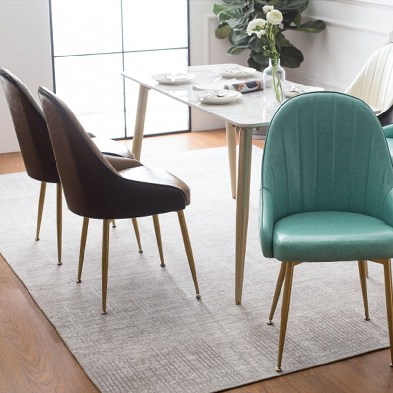 Glam – chaise de salle à manger à dossier solide, avec 4 pieds en métal, pour usage domestique