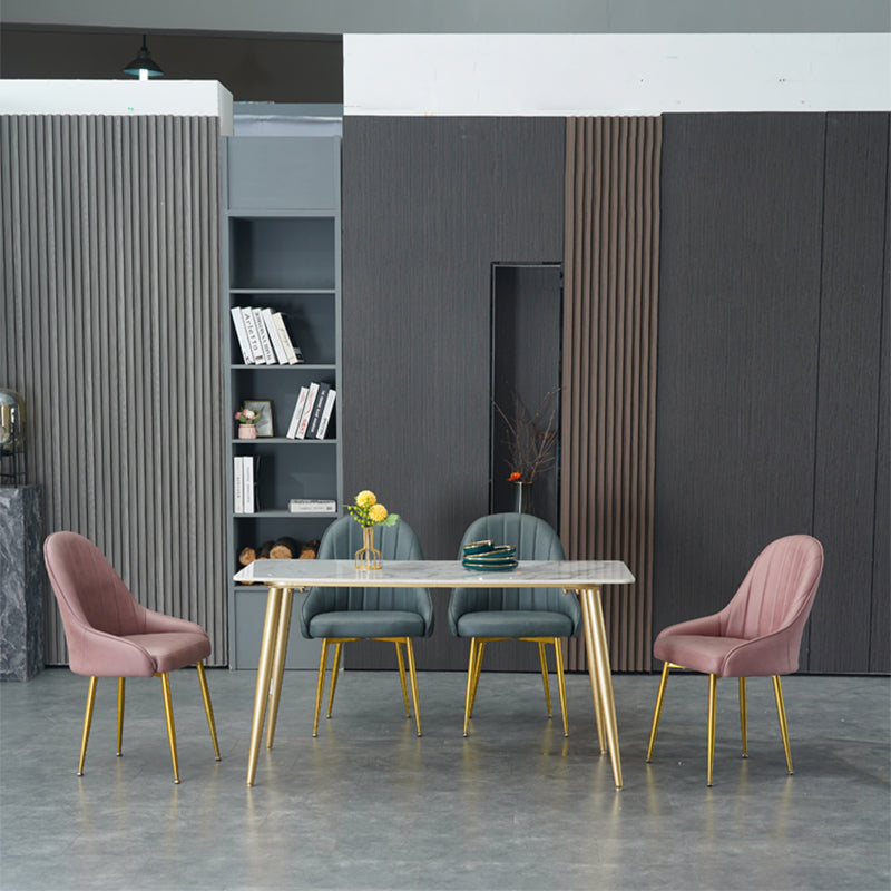 Glam – chaise de salle à manger à dossier solide, avec 4 pieds en métal, pour usage domestique