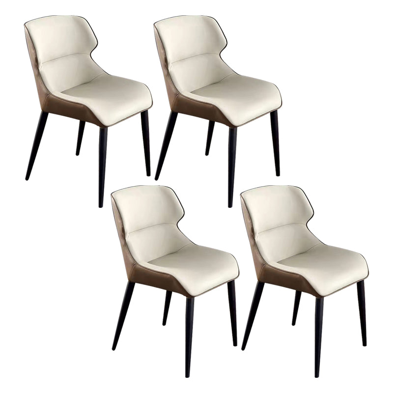 Modern Cushioned Dining Chair 32"H Wingback Parsons Chair with Metal Base for Restaurant