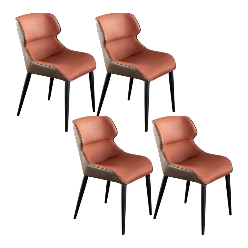 Modern Cushioned Dining Chair 32"H Wingback Parsons Chair with Metal Base for Restaurant