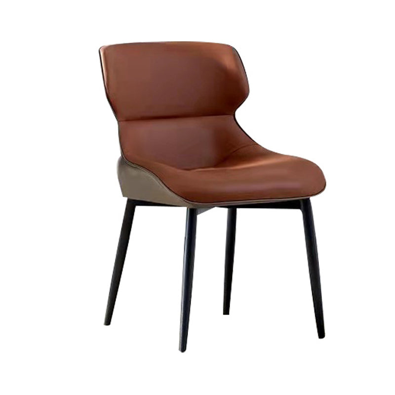 Modern Cushioned Dining Chair 32"H Wingback Parsons Chair with Metal Base for Restaurant