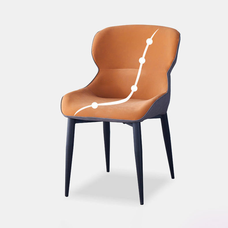 Modern Cushioned Dining Chair 32"H Wingback Parsons Chair with Metal Base for Restaurant
