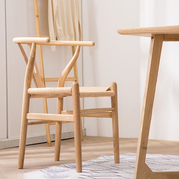 Fauteuil de salle à manger moderne en bois, avec coussin de couleur, chaise Wishbone pour la maison