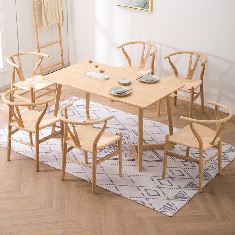 Fauteuil de salle à manger moderne en bois, avec coussin de couleur, chaise Wishbone pour la maison