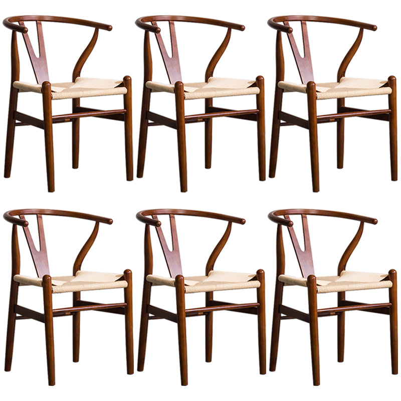 Fauteuil de salle à manger moderne en bois, avec coussin de couleur, chaise Wishbone pour la maison