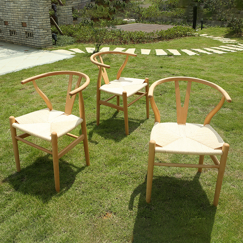Fauteuil de salle à manger moderne en bois, avec coussin de couleur, chaise Wishbone pour la maison