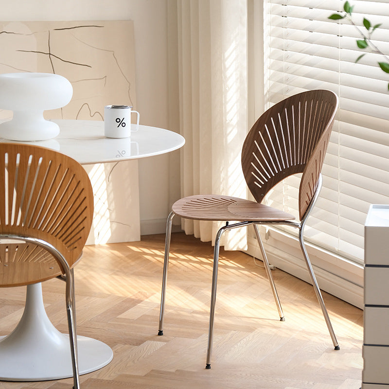 Metal Contemporary Style Kitchen Chair Open Back Side Dining Chairs Set
