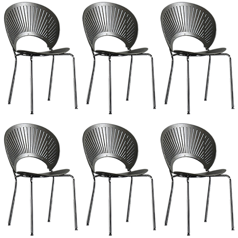 Metal Contemporary Style Kitchen Chair Open Back Side Dining Chairs Set