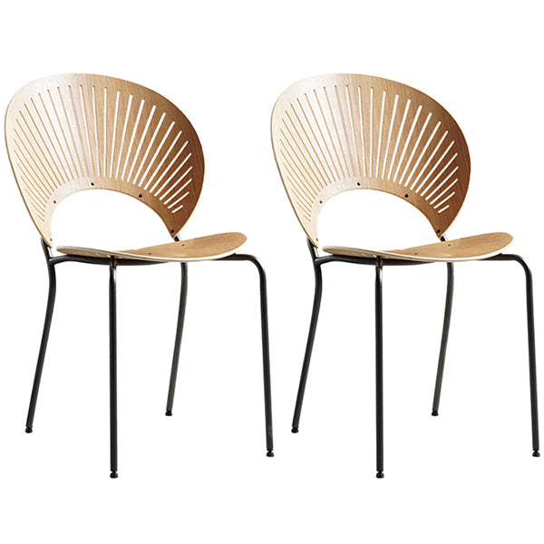 Metal Contemporary Style Kitchen Chair Open Back Side Dining Chairs Set