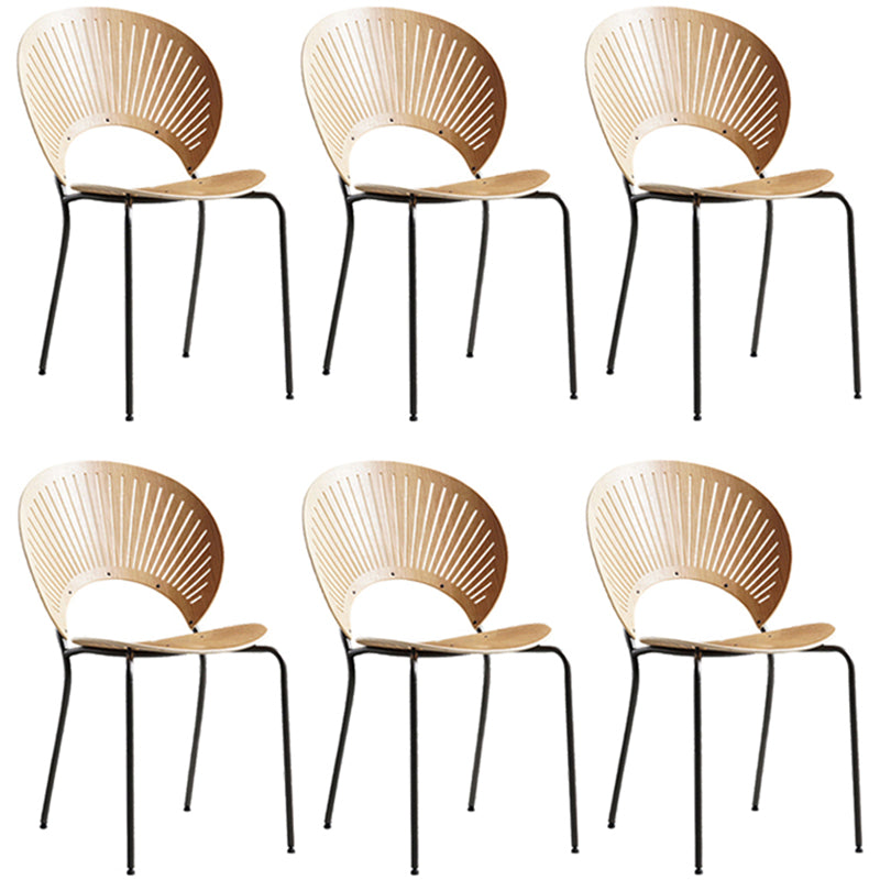 Metal Contemporary Style Kitchen Chair Open Back Side Dining Chairs Set