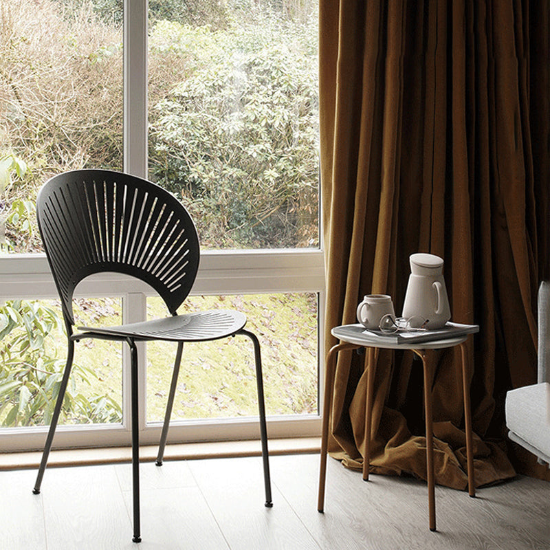 Metal Contemporary Style Kitchen Chair Open Back Side Dining Chairs Set