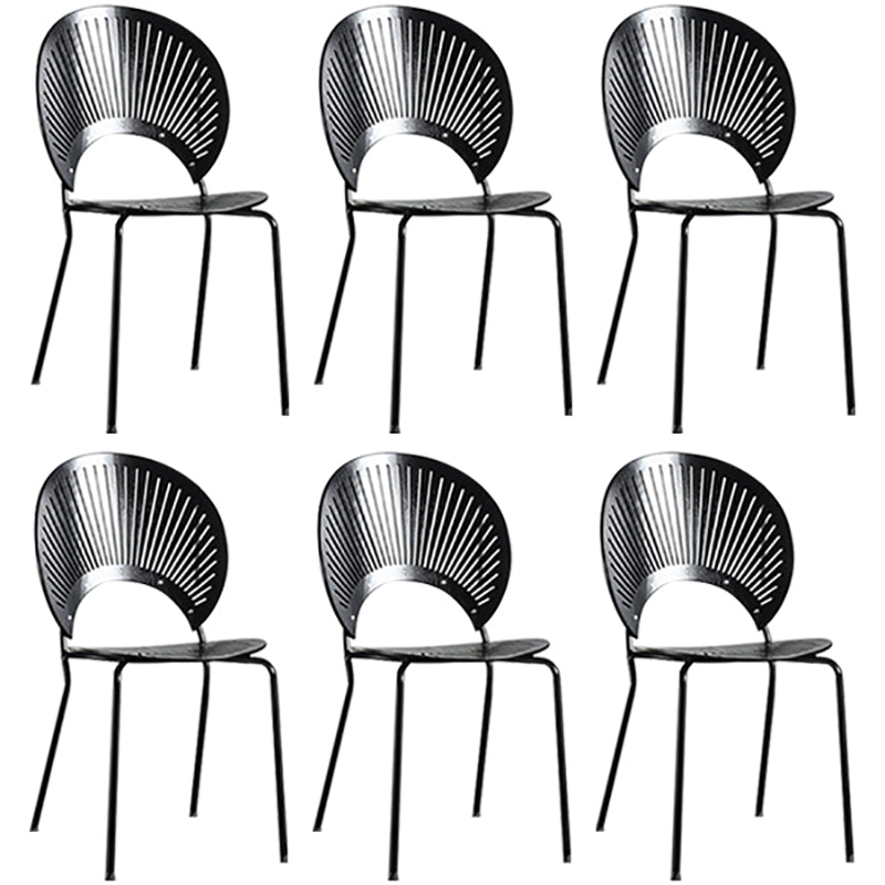 Metal Contemporary Style Kitchen Chair Open Back Side Dining Chairs Set