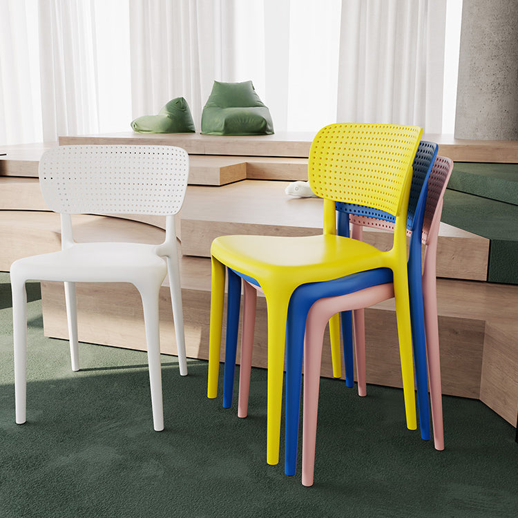 Contemporary Plastic Open Side Chair Stacking Study Room Dining Chair With Matte Finish