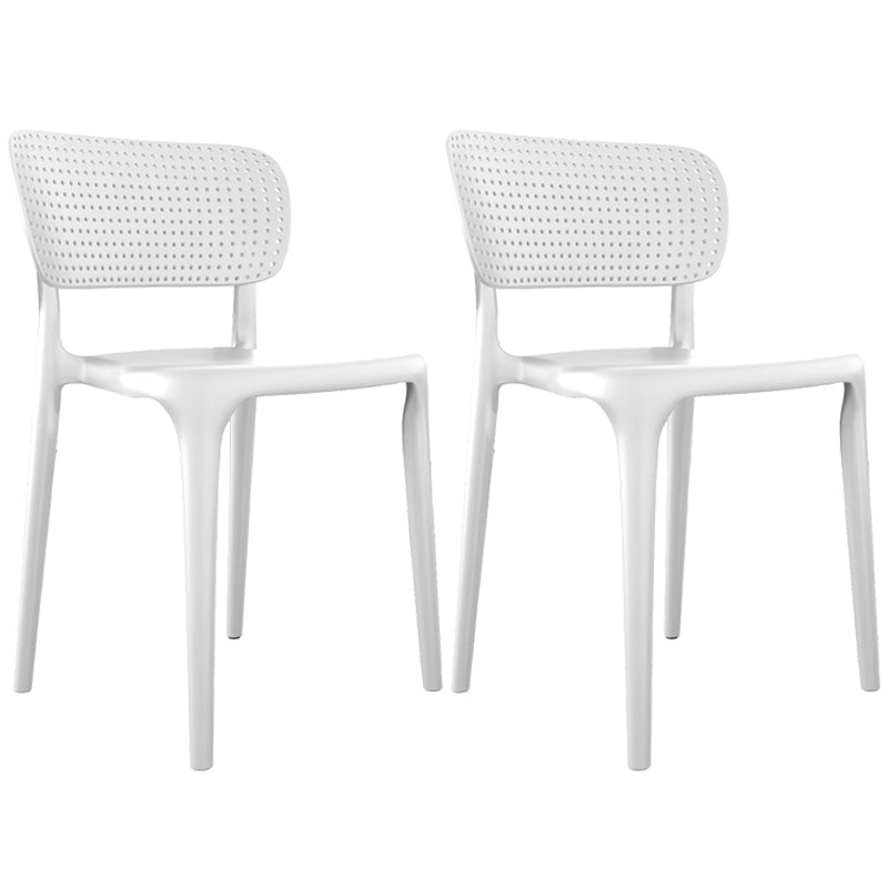 Contemporary Plastic Open Side Chair Stacking Study Room Dining Chair With Matte Finish