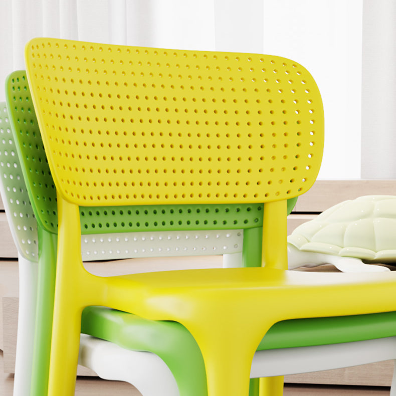 Contemporary Plastic Open Side Chair Stacking Study Room Dining Chair With Matte Finish