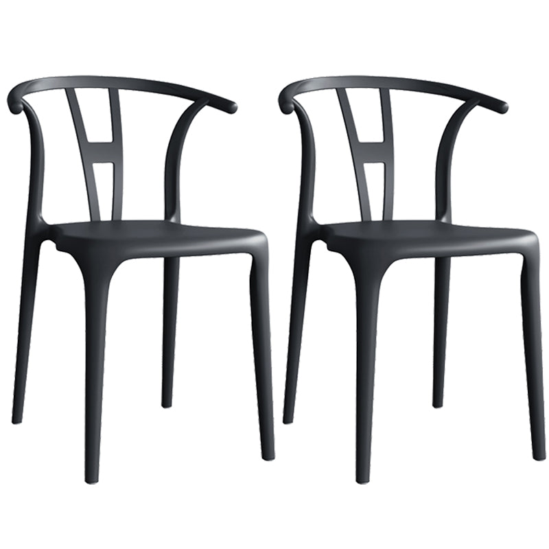 Contemporary Plastic Open Side Chair Stacking Study Room Dining Chair With Matte Finish
