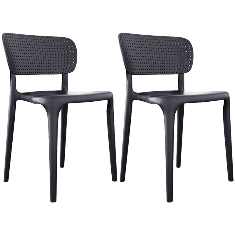 Contemporary Plastic Open Side Chair Stacking Study Room Dining Chair With Matte Finish