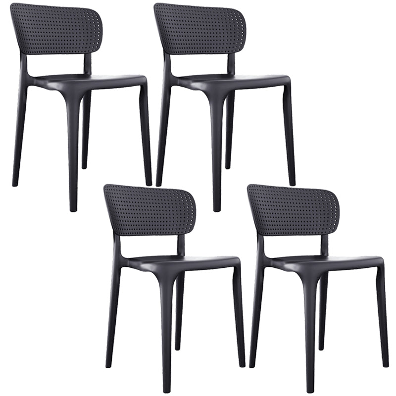 Contemporary Plastic Open Side Chair Stacking Study Room Dining Chair With Matte Finish