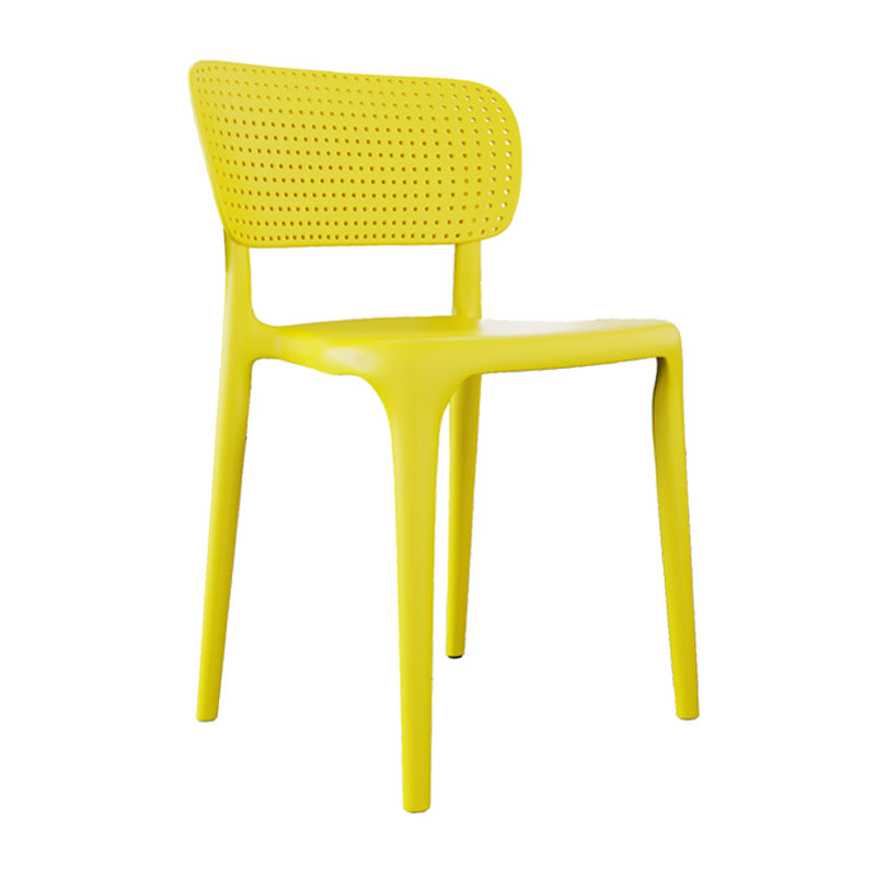 Contemporary Plastic Open Side Chair Stacking Study Room Dining Chair With Matte Finish