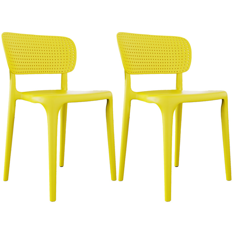 Contemporary Plastic Open Side Chair Stacking Study Room Dining Chair With Matte Finish