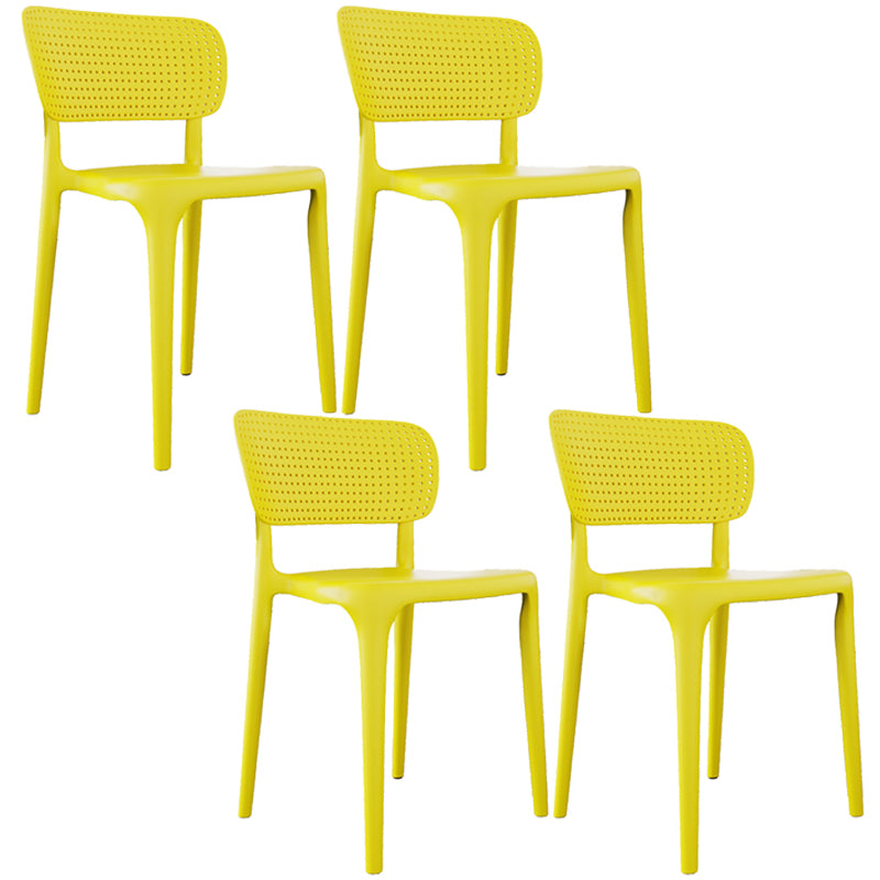 Contemporary Plastic Open Side Chair Stacking Study Room Dining Chair With Matte Finish