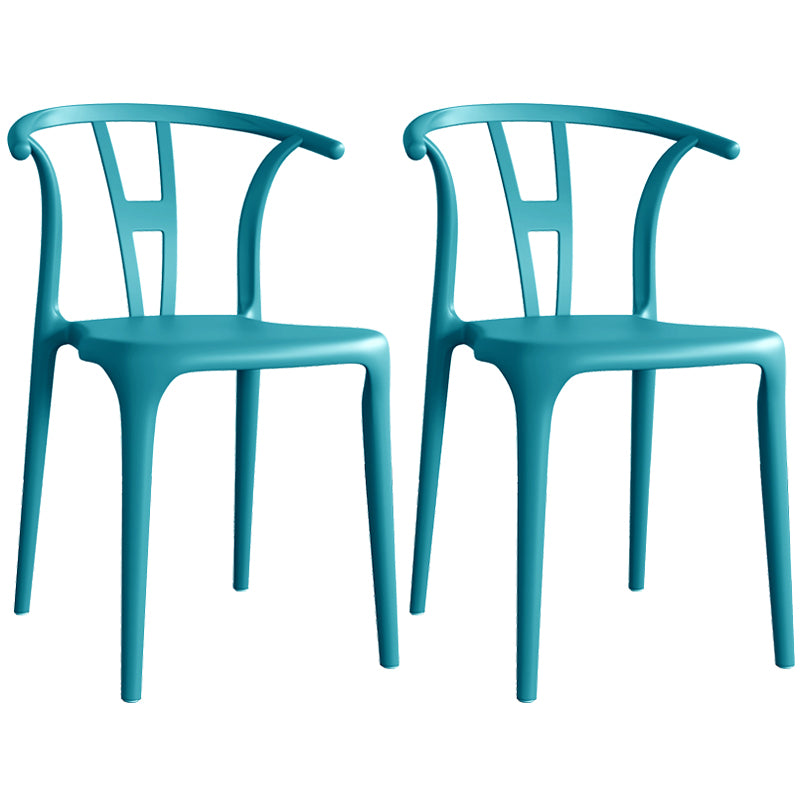 Contemporary Plastic Open Side Chair Stacking Study Room Dining Chair With Matte Finish