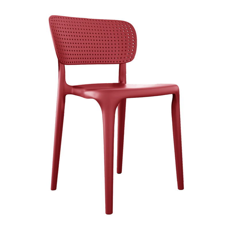 Contemporary Plastic Open Side Chair Stacking Study Room Dining Chair With Matte Finish