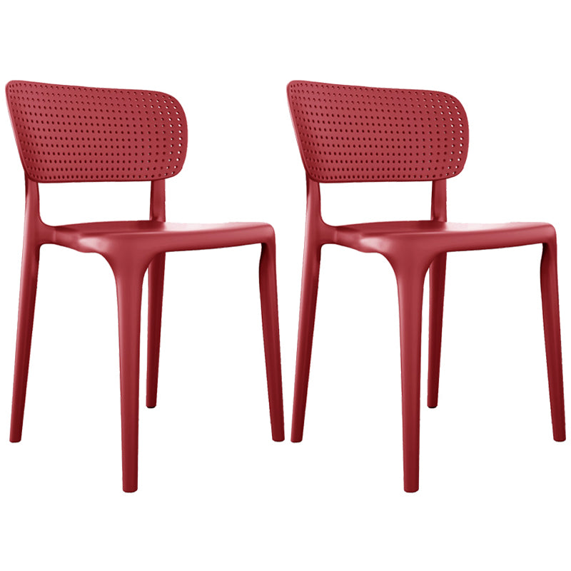 Contemporary Plastic Open Side Chair Stacking Study Room Dining Chair With Matte Finish
