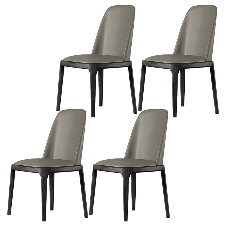Nordic Style Side Solid Dining Room Chair Leather Parsons Chair for Home Use