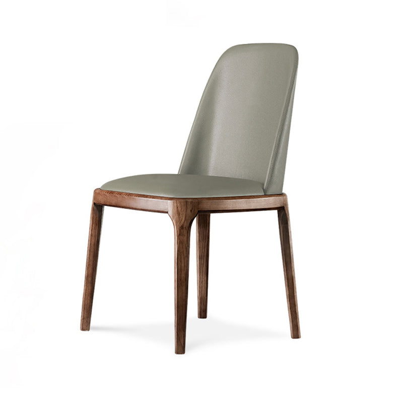 Nordic Style Side Solid Dining Room Chair Leather Parsons Chair for Home Use