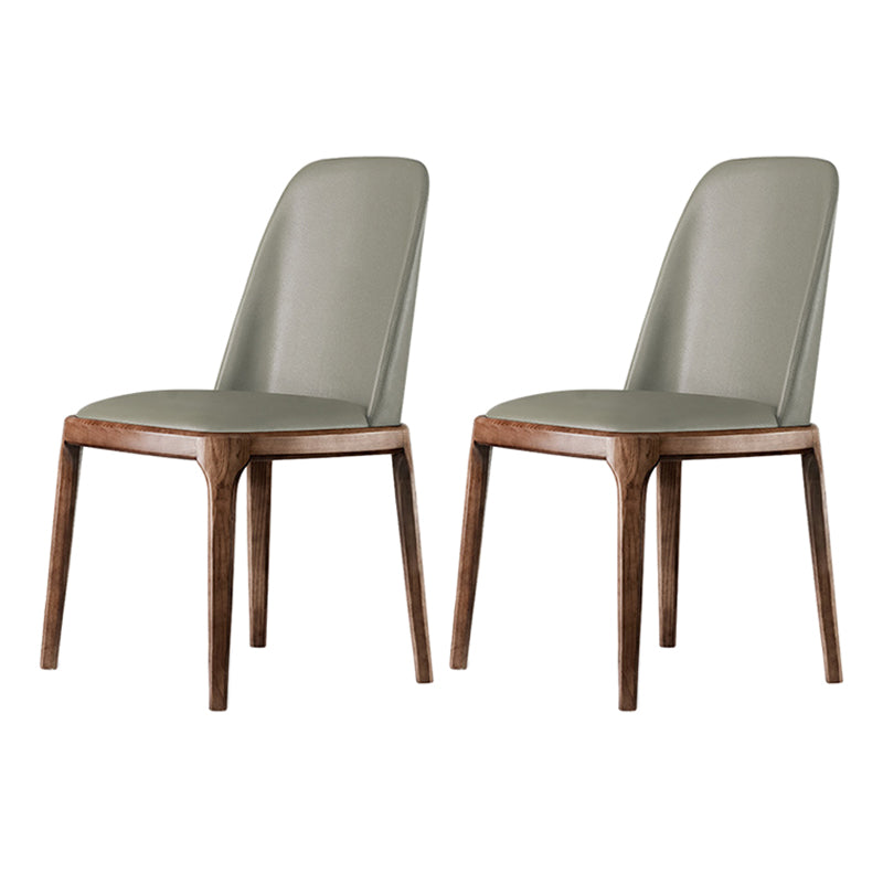 Nordic Style Side Solid Dining Room Chair Leather Parsons Chair for Home Use