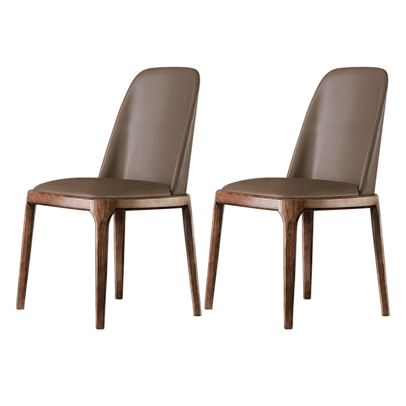 Nordic Style Side Solid Dining Room Chair Leather Parsons Chair for Home Use