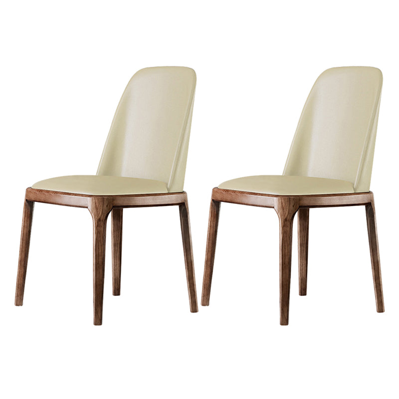 Nordic Style Side Solid Dining Room Chair Leather Parsons Chair for Home Use