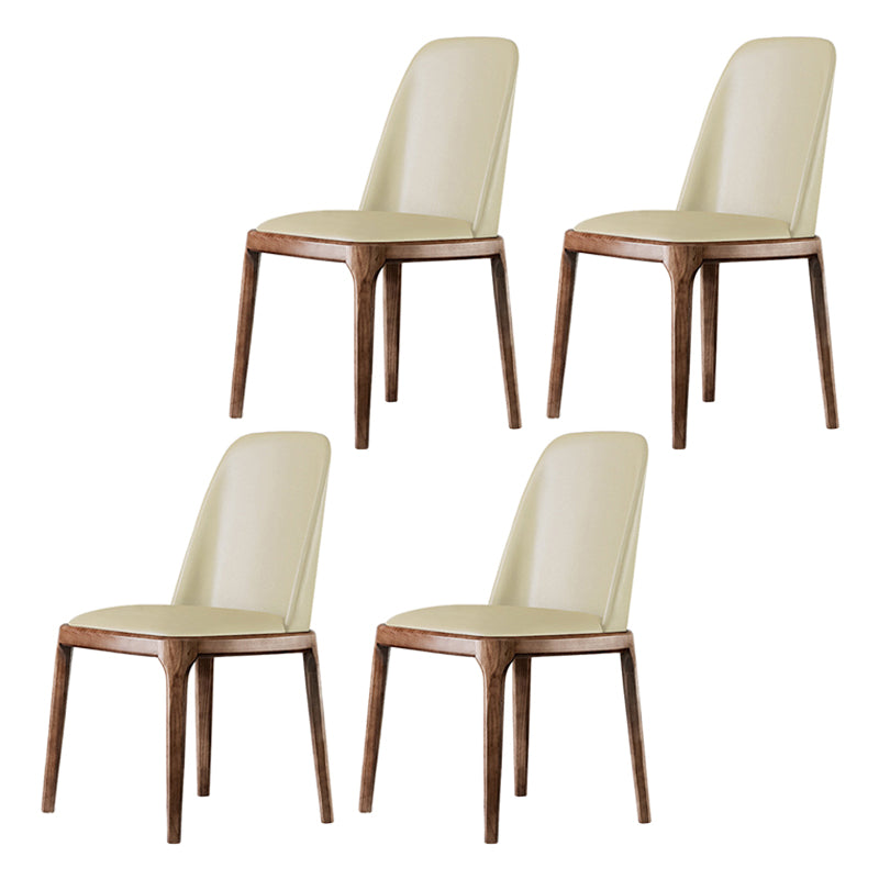 Nordic Style Side Solid Dining Room Chair Leather Parsons Chair for Home Use