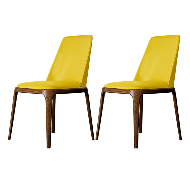 Nordic Style Side Solid Dining Room Chair Leather Parsons Chair for Home Use