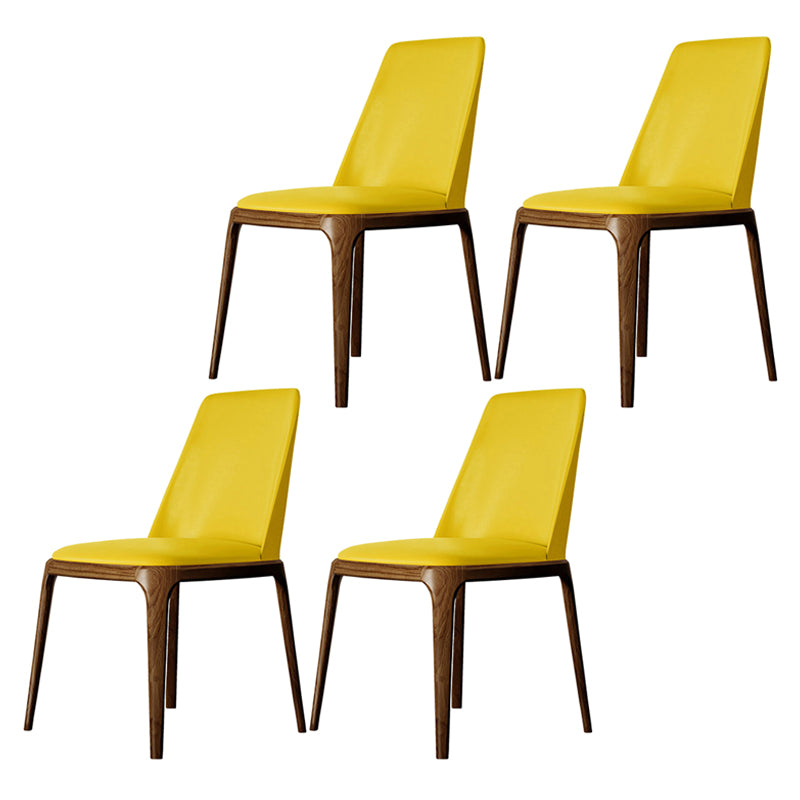 Nordic Style Side Solid Dining Room Chair Leather Parsons Chair for Home Use