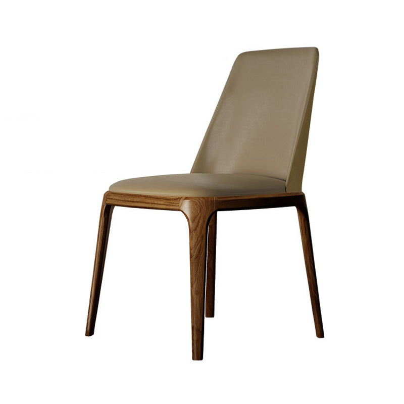 Nordic Style Side Solid Dining Room Chair Leather Parsons Chair for Home Use