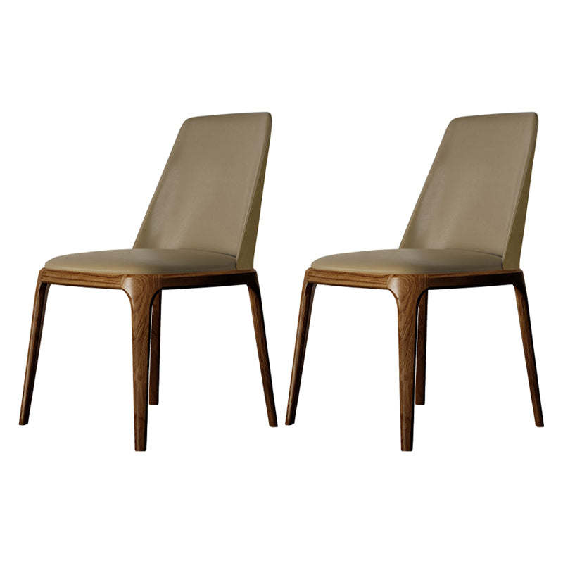 Nordic Style Side Solid Dining Room Chair Leather Parsons Chair for Home Use