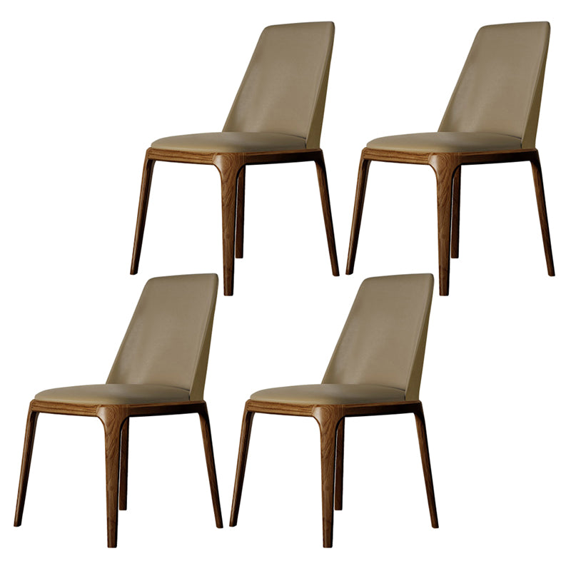Nordic Style Side Solid Dining Room Chair Leather Parsons Chair for Home Use