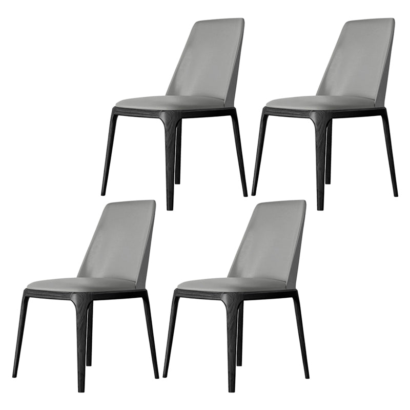 Nordic Style Side Solid Dining Room Chair Leather Parsons Chair for Home Use